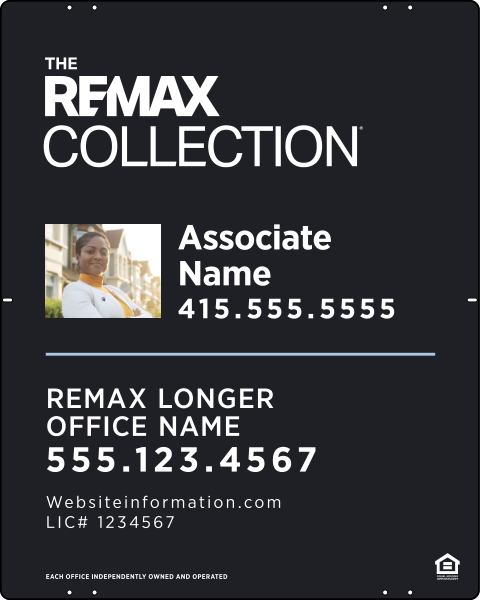 Collection Associate Name w Photo & License Number Sign Panel, 30h x 24w, Steel